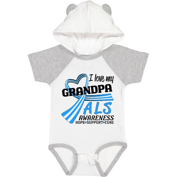 Inktastic I Love My Grandpa ALS Awareness Support, Care, Cure Boys or Girls Baby Bodysuit