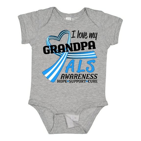 Inktastic I Love My Grandpa ALS Awareness Support, Care, Cure Boys or Girls Baby Bodysuit