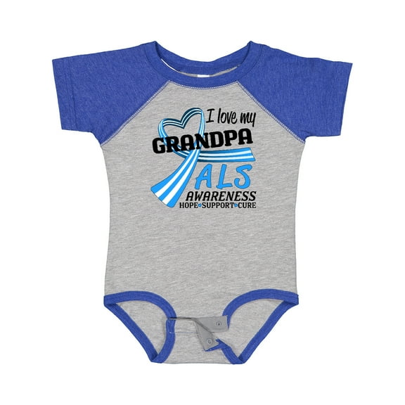 Inktastic I Love My Grandpa ALS Awareness Support, Care, Cure Boys or Girls Baby Bodysuit