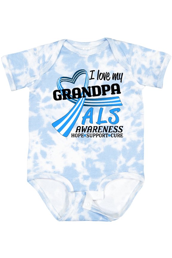 I Love My Grandpa ALS Awareness Support, Care, Cure Boys or Girls Baby Bodysuit