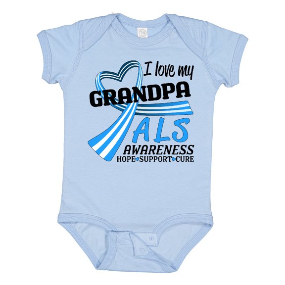 Inktastic I Love My Grandpa ALS Awareness Support, Care, Cure Boys or Girls Baby Bodysuit