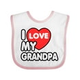 thumbnail image 1 of Inktastic I Love My Grandpa Boys or Girls Baby Bib, 1 of 4