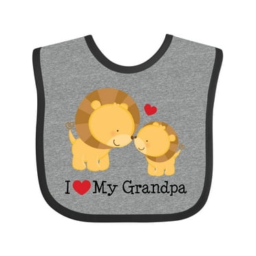 Inktastic I Love My Grandpa Boys or Girls Baby Bib