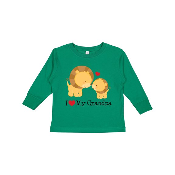 Inktastic I Love My Grandpa Boys or Girls Long Sleeve Toddler T-Shirt