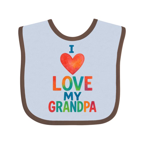 Inktastic I Love My Grandpa Boys or Girls Baby Bib