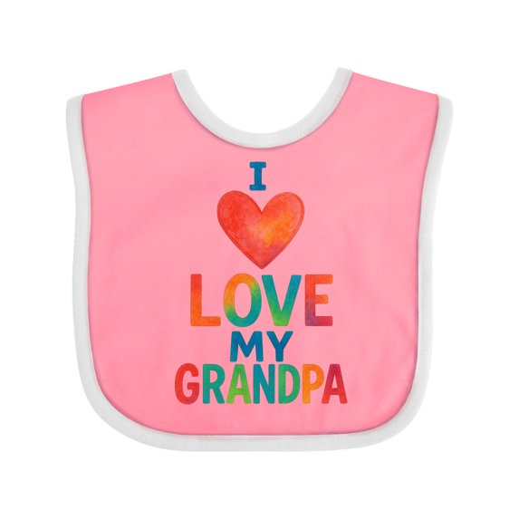 Inktastic I Love My Grandpa Boys or Girls Baby Bib