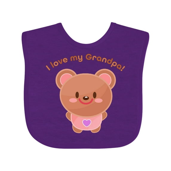 Inktastic I Love My Grandpa Cute Baby Bear Boys or Girls Baby Bib