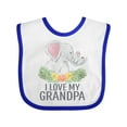 thumbnail image 1 of Inktastic I Love My Grandpa Cute Elephants and Spring Flowers Boys or Girls Baby Bib, 1 of 4