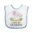 thumbnail image 1 of Inktastic I Love My Grandpa Cute Elephants and Spring Flowers Boys or Girls Baby Bib, 1 of 4