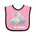 thumbnail image 1 of Inktastic I Love My Grandpa Cute Elephants with Moon and Stars Boys or Girls Baby Bib, 1 of 4