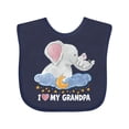 thumbnail image 1 of Inktastic I Love My Grandpa Cute Elephants with Moon and Stars Boys or Girls Baby Bib, 1 of 4