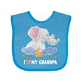 thumbnail image 1 of Inktastic I Love My Grandpa Cute Elephants with Moon and Stars Boys or Girls Baby Bib, 1 of 4