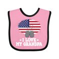 thumbnail image 1 of Inktastic I Love My Grandpa Military Grandson Boys or Girls Baby Bib, 1 of 4