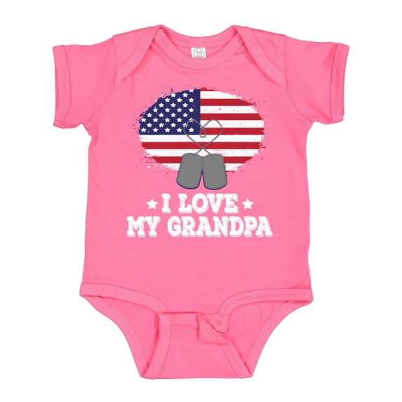 Inktastic I Love My Grandpa Military Grandson Boys or Girls Baby Bodysuit