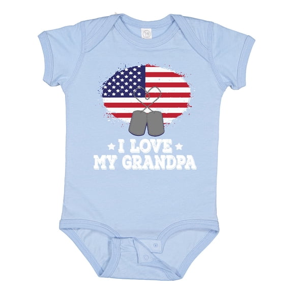 Inktastic I Love My Grandpa Military Grandson Boys or Girls Baby Bodysuit