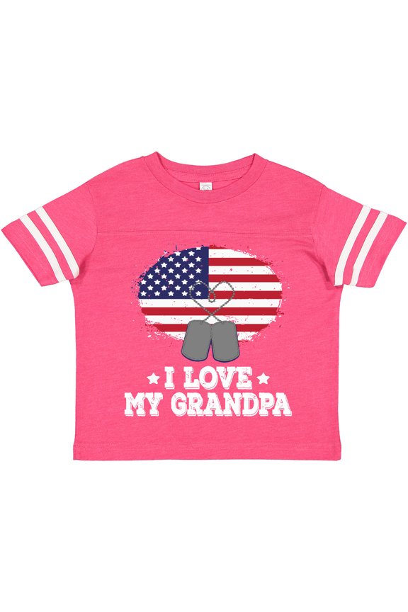 I Love My Grandpa Military Grandson Boys or Girls Toddler T-Shirt