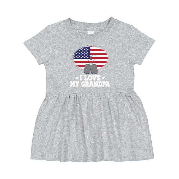 Inktastic I Love My Grandpa Military Grandson Girls Baby Dress