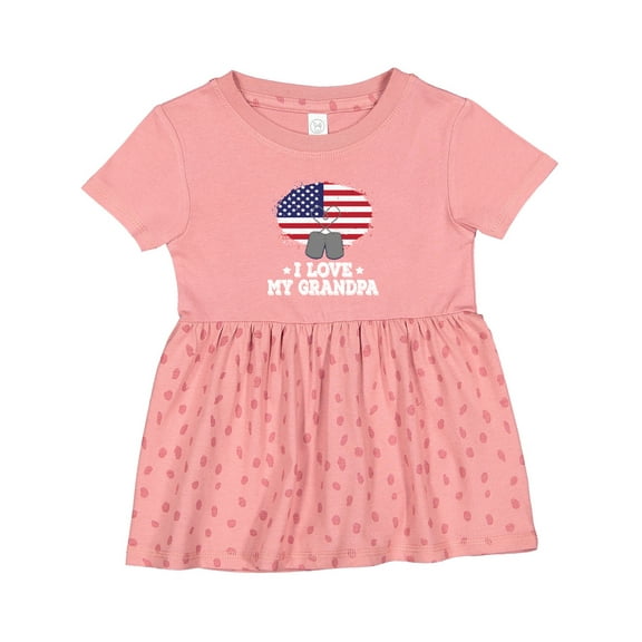 Inktastic I Love My Grandpa Military Grandson Girls Baby Dress