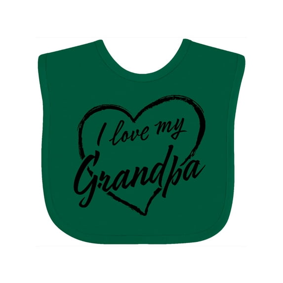 Inktastic I Love My Grandpa in Black Chalk Heart Boys or Girls Baby Bib