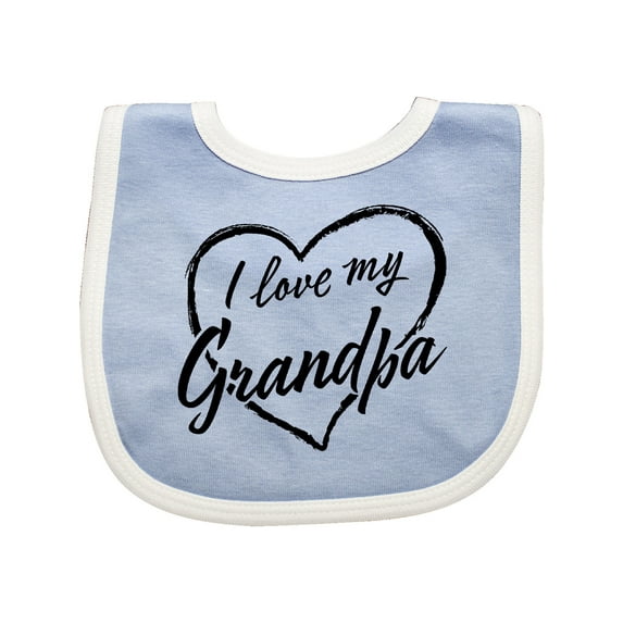 Inktastic I Love My Grandpa in Black Chalk Heart Boys or Girls Baby Bib
