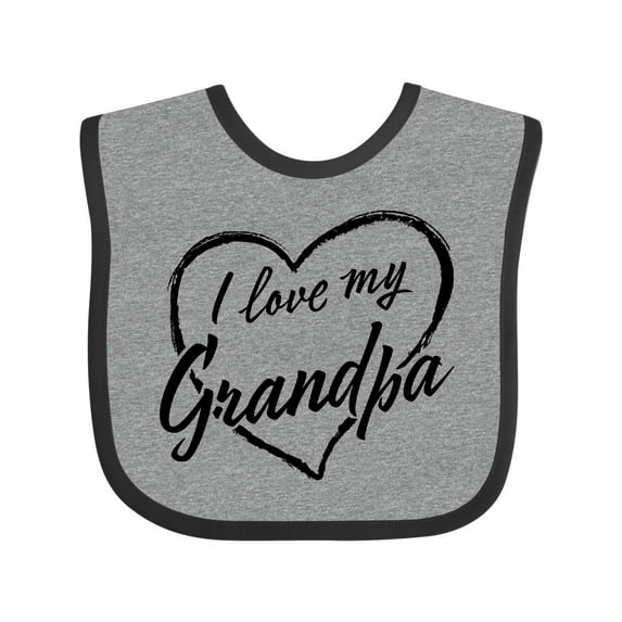 Inktastic I Love My Grandpa in Black Chalk Heart Boys or Girls Baby Bib