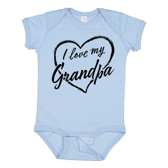 Inktastic I Love My Grandpa in Black Chalk Heart Boys or Girls Baby Bodysuit
