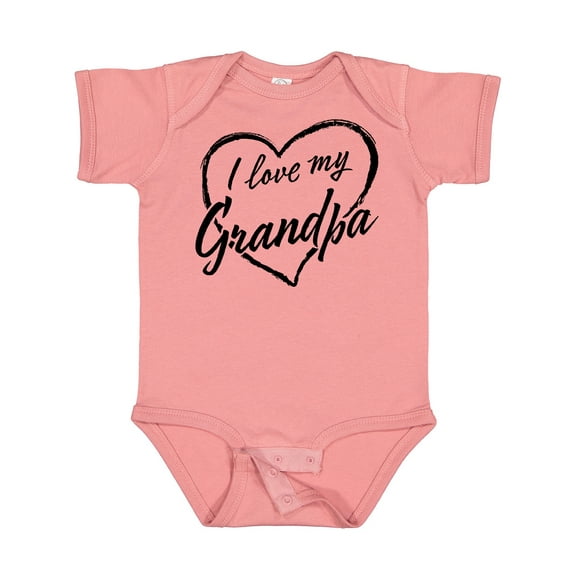 Inktastic I Love My Grandpa in Black Chalk Heart Boys or Girls Baby Bodysuit