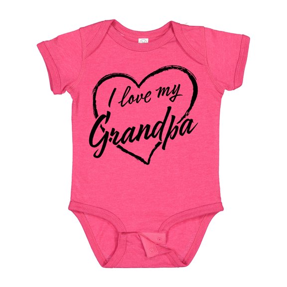 Inktastic I Love My Grandpa in Black Chalk Heart Boys or Girls Baby Bodysuit