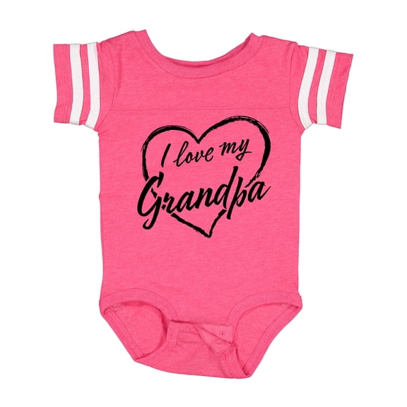 Inktastic I Love My Grandpa in Black Chalk Heart Boys or Girls Baby Bodysuit