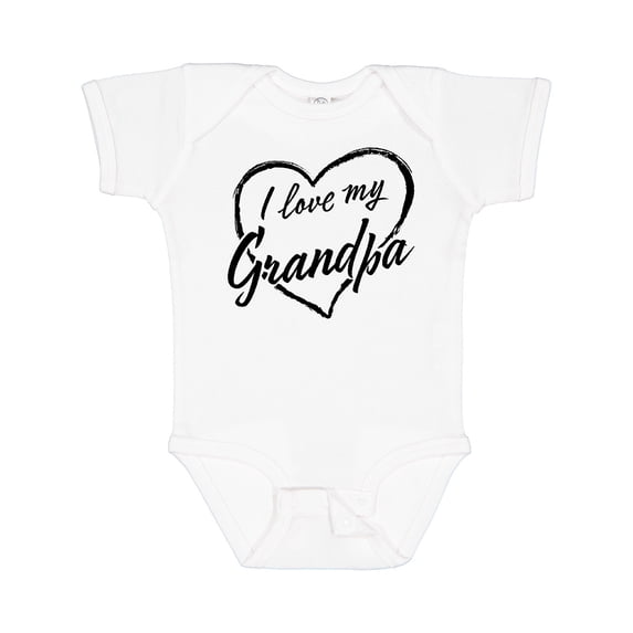 Inktastic I Love My Grandpa in Black Chalk Heart Boys or Girls Baby Bodysuit