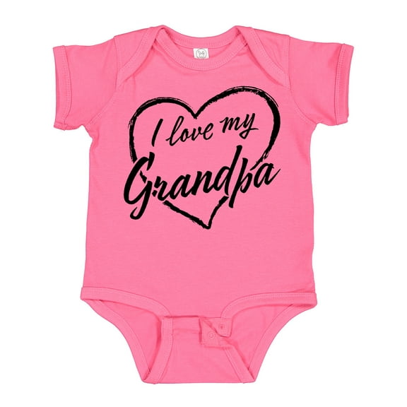 Inktastic I Love My Grandpa in Black Chalk Heart Boys or Girls Baby Bodysuit