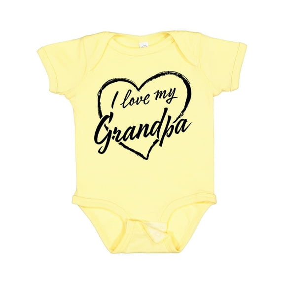 Inktastic I Love My Grandpa in Black Chalk Heart Boys or Girls Baby Bodysuit