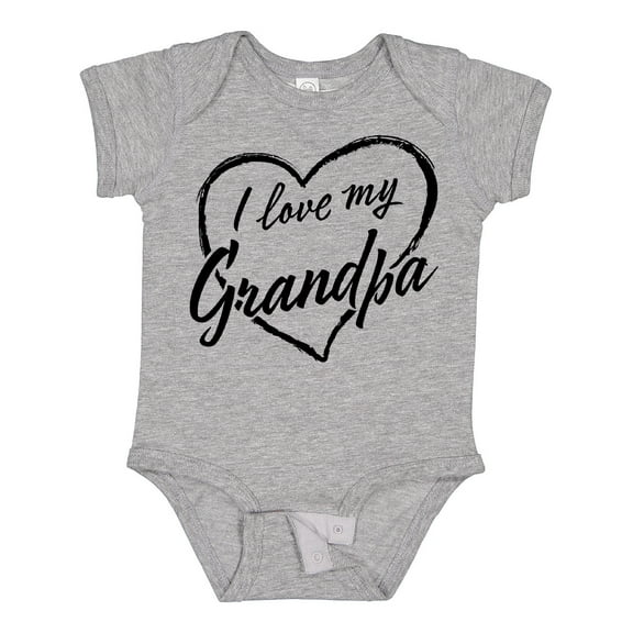Inktastic I Love My Grandpa in Black Chalk Heart Boys or Girls Baby Bodysuit