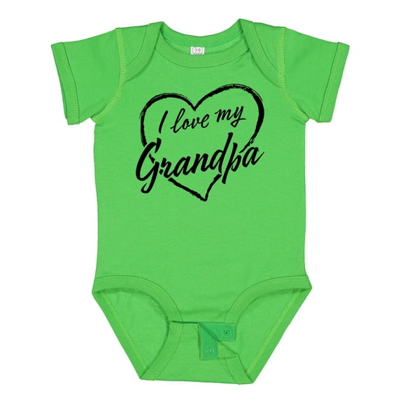 Inktastic I Love My Grandpa in Black Chalk Heart Boys or Girls Baby Bodysuit