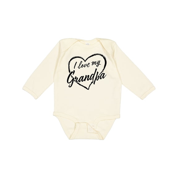 Inktastic I Love My Grandpa in Black Chalk Heart Boys or Girls Long Sleeve Baby Bodysuit