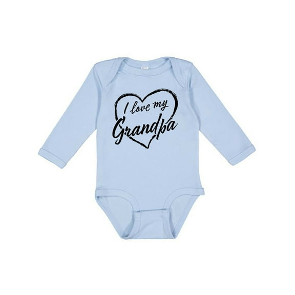 Inktastic I Love My Grandpa in Black Chalk Heart Boys or Girls Long Sleeve Baby Bodysuit