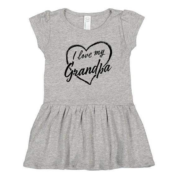 Inktastic I Love My Grandpa in Black Chalk Heart Girls Toddler Dress