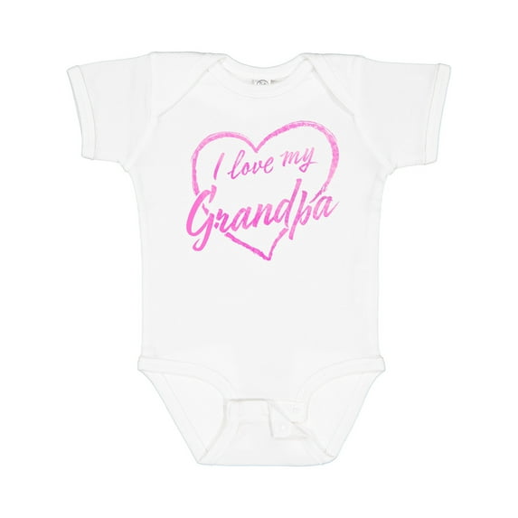 Inktastic I Love My Grandpa in Pink Chalk Heart Boys or Girls Baby Bodysuit