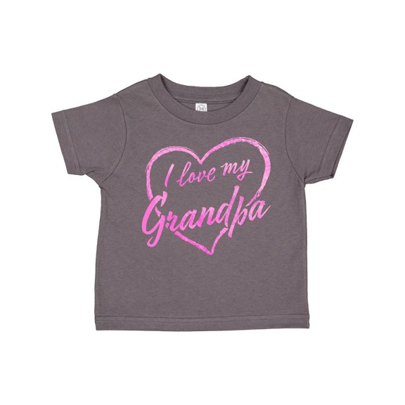 Inktastic I Love My Grandpa in Pink Chalk Heart Boys or Girls Toddler T-Shirt