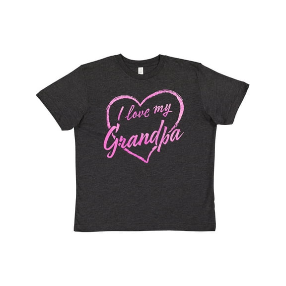 Inktastic I Love My Grandpa in Pink Chalk Heart Youth T-Shirt