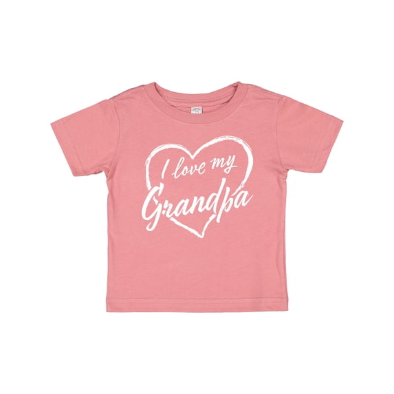 Inktastic I Love My Grandpa in White Chalk Heart Boys or Girls Baby T-Shirt