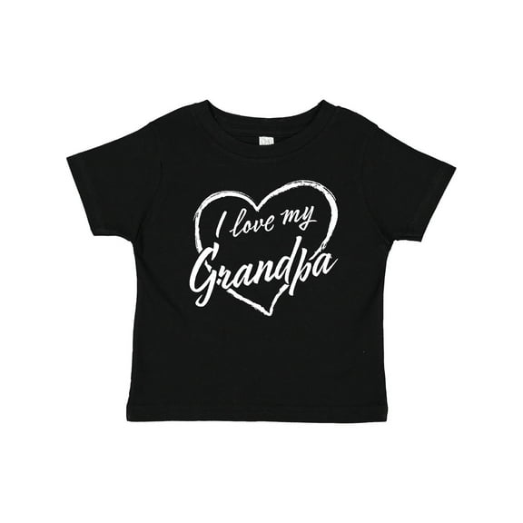 Inktastic I Love My Grandpa in White Chalk Heart Boys or Girls Baby T-Shirt