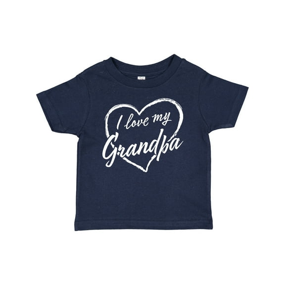 Inktastic I Love My Grandpa in White Chalk Heart Boys or Girls Baby T-Shirt