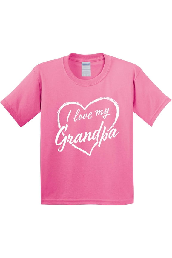 I Love My Grandpa in White Chalk Heart Youth T-Shirt