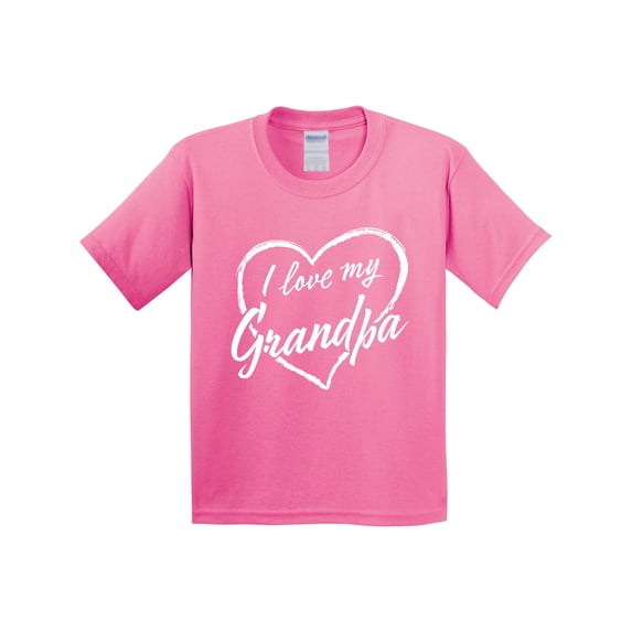 Inktastic I Love My Grandpa in White Chalk Heart Youth T-Shirt