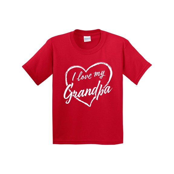 Inktastic I Love My Grandpa in White Chalk Heart Youth T-Shirt