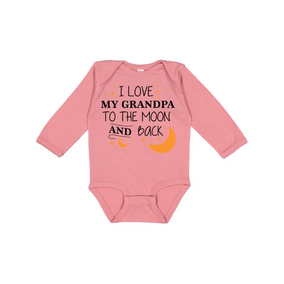 Inktastic I Love My Grandpa to the Moon and Back Boys or Girls Long Sleeve Baby Bodysuit