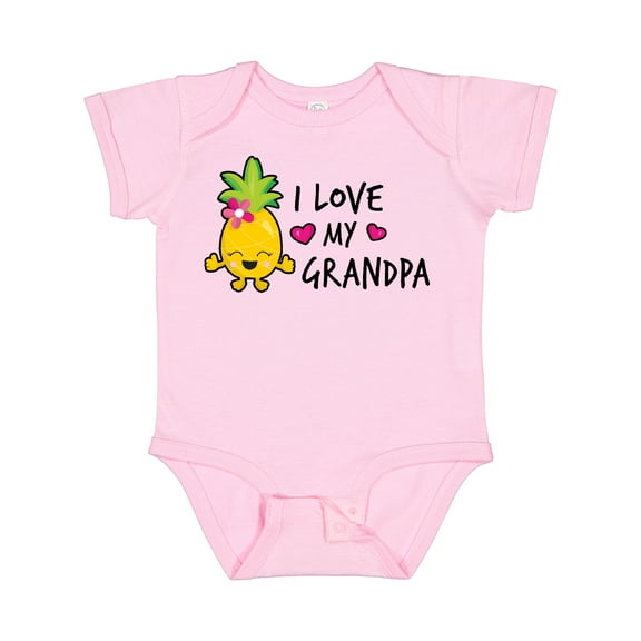 Inktastic I Love My Grandpa with Pineapple Girls Baby Bodysuit