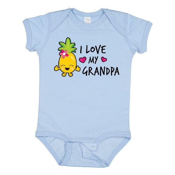 Inktastic I Love My Grandpa with Pineapple Girls Baby Bodysuit