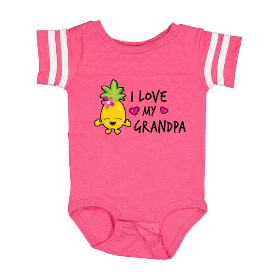 Inktastic I Love My Grandpa with Pineapple Girls Baby Bodysuit